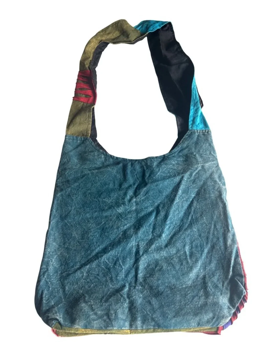 Nepal 100% Cotton Hippie Boho Bag Peace Sign Patchwork Festival Shoulder Purse